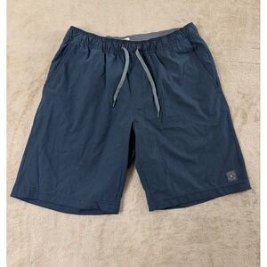 Linksoul Shorts Mens size L Navy Blue Perforated Training w/ Liner Golf Gym EUC